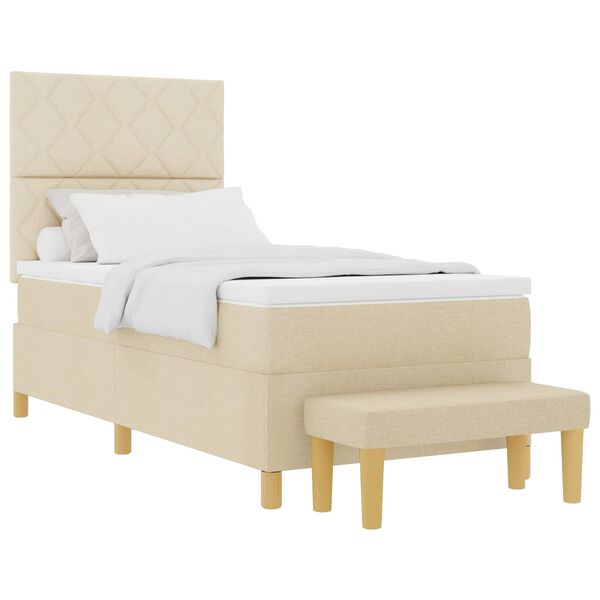 vidaXL Karbi vedrumadrats madratsiga peaga cream 100 x 200 cm kangas