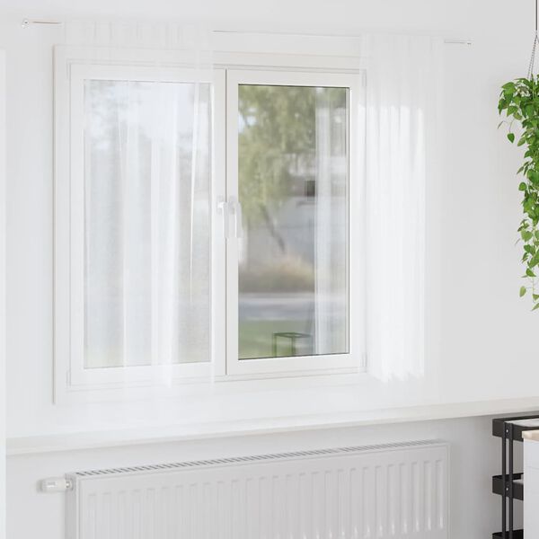 vidaXL Voile Kardin kardinatega 2 pcs Valge 175 x 140 cm Pol&uuml;ester