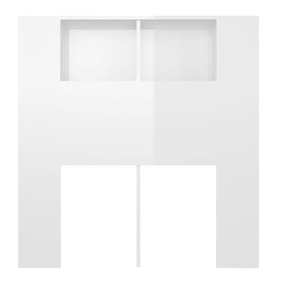 vidaXL voodipeatsi kapp, kõrgläikega valge, 100x18,5x104,5 cm