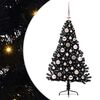 vidaXL Tehis pre-lit j&otilde;ulupuu koos 150 LED-iga Must 120 cm PVC