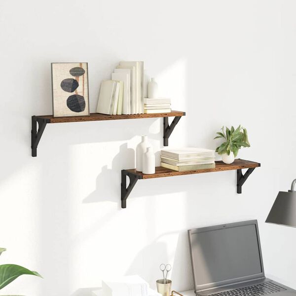 vidaXL Seinakarbid 2 pcs Vana puit 60 x 15 x 15,5 cm Tehispuit