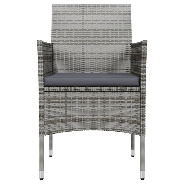 vidaXL 5-osaline aiam&ouml;&ouml;bli komplekt patjadega, hall ja must