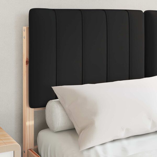 vidaXL Voodiraam Pehme Peatoega peaga Must 120 x 190 cm Tahke m&auml;nd