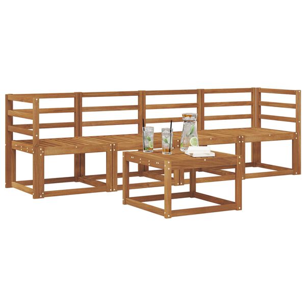 vidaXL V&auml;li diivanikomplekt 5 pcs Neutraalne Tugev akatsiapuu