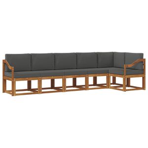 vidaXL V&auml;li diivanikomplekt padjaga 6 pcs Looduslik ja antriit