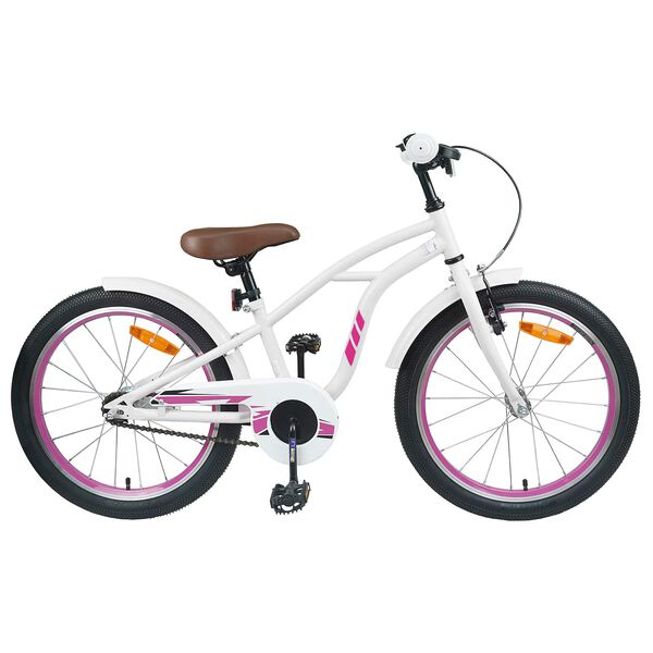 vidaXL Laste Bike 22 Tolli 7-12 aastastele Valge