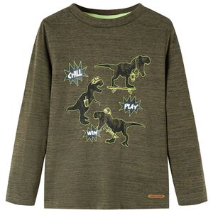 Pikkade varrukatega lastes&auml;rk, tume khaki, 92