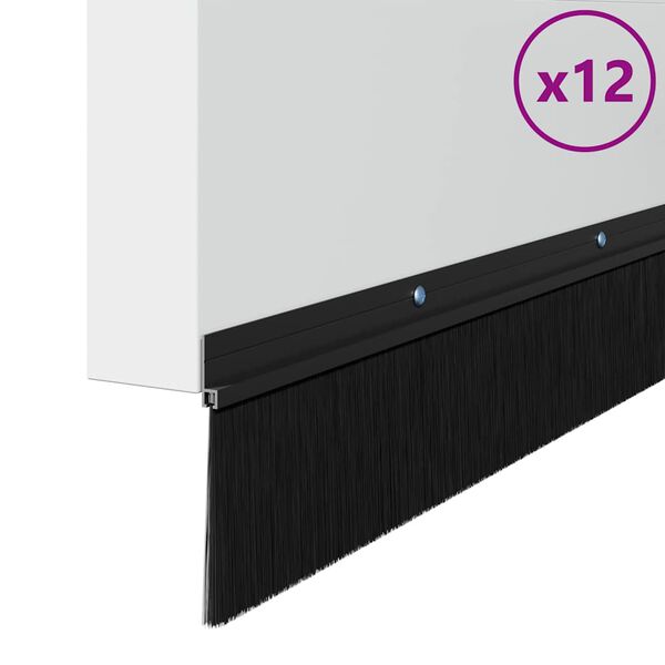 vidaXL Kruvitavad uksel&ouml;&ouml;kide tihendid 12 pcs Must 100 cm