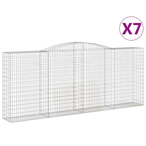 vidaXL kaarekujulised gabioonkorvid 7 tk, 400x50x160/180 cm, raud