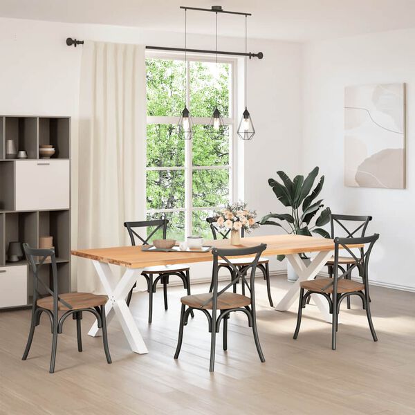 vidaXL s&ouml;&ouml;gilaua jalad, X-kujulised, 2 tk, valged, 90 x (72&ndash;73) cm, teras