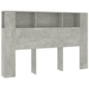 vidaXL voodipeatsi kapp, betoonhall, 160 x 18,5 x 104,5 cm