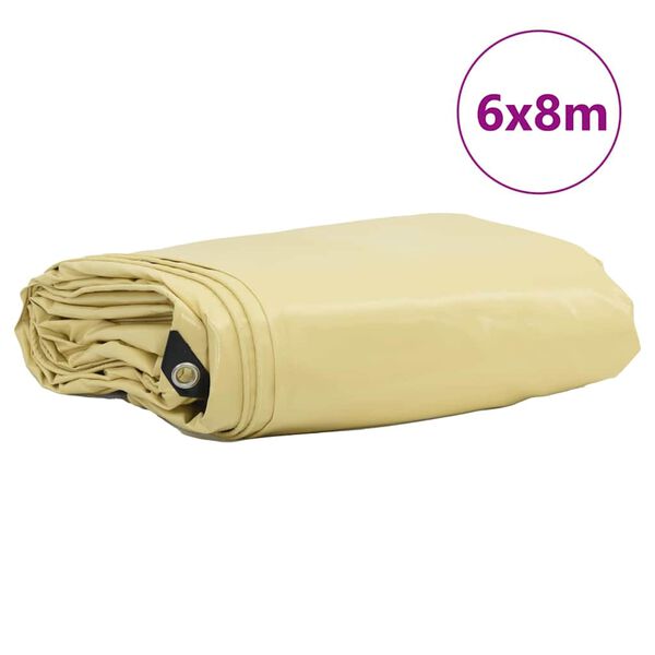 vidaXL Tarpaulin 650g / m² Beež 6 x 8 m Lõuend PVC kattega
