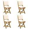 vidaXL V&auml;listel bistroo toolid 4 pcs Kreemvalge Tugev akatsiapuu