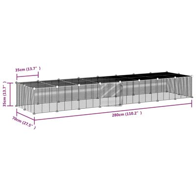 vidaXL 36 paneeliga lemmiklooma aedik uksega, must, 35 x 35 cm, teras