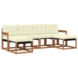 vidaXL V&auml;li diivanikomplekt padjaga 6 pcs Looduslik ja kreem