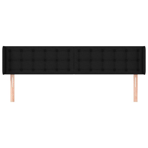 vidaXL voodipeats servadega, must, 163x16x78/88 cm, kangas