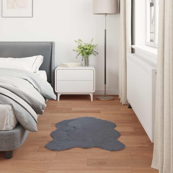 vidaXL Faux Lambanaha Vaip Tafalla Antratsiit 60 x 90 cm Pol&uuml;ester