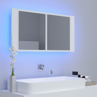 vidaXL LED-peeglikapp, valge, 90 x 12 x 45 cm, akrüül