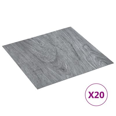 vidaXL iseliimuvad põrandaplaadid 20 tk, PVC, 1,86 m², helehall