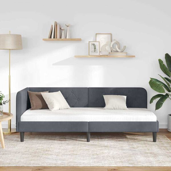 vidaXL Nurgavoodi raam peaga Tumehall 80 x 200 cm Samet