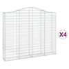vidaXL kaarekujulised gabioonkorvid 4 tk, 200x30x160/180 cm, raud