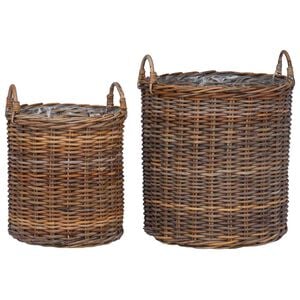 vidaXL Istutuskorv ladustamisega 2 pcs Pruun Lacak rattan