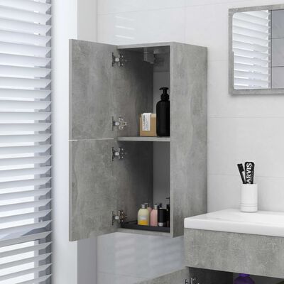 vidaXL vannitoakapp, betoonhall, 30 x 30 x 80 cm, puitlaastplaat