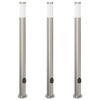 vidaXL pollarvalgustid pistikupesaga, 3 tk, 110 cm, roostevaba teras, IP44