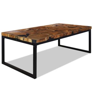 vidaXL kohvilaud tugevast tiigipuidust ja vaigust 110 x 60 x 40 cm