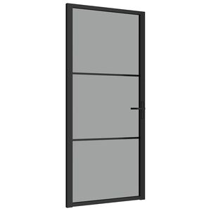 vidaXL siseuks, 93x201,5 cm, must, ESG-klaas ja alumiinium