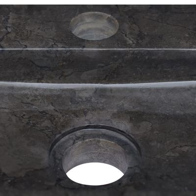 vidaXL seinale kinnitatav valamu, must, 38x24x6,5 cm, marmor