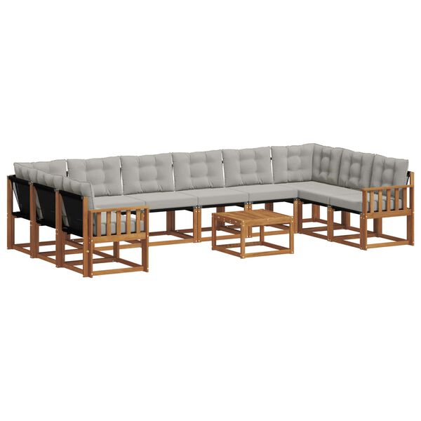 vidaXL V&auml;li diivanikomplekt padjaga 11 pcs Looduslik ja Hele Hall