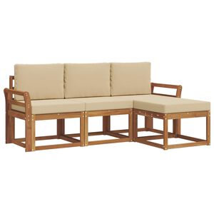 vidaXL V&auml;li diivanikomplekt padjaga 4 pcs Looduslik ja beež