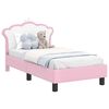 vidaXL Kuni 3-aastase voodi raam koos peatoega Roosa 70 x 140 cm PU