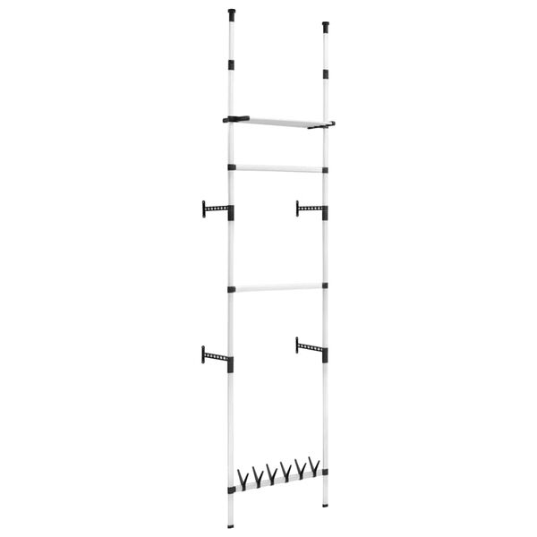 vidaXL teleskoopne garderoobis&uuml;steem torude ja riiuliga, alumiinium