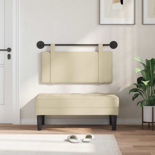 vidaXL Rippuv Peatoe Seinale kinnitatav cream 100 x 55 x 5 cm kangas