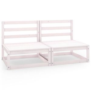 vidaXL 2-osaline aiadiivan, valge, toekas männipuit