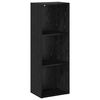 vidaXL Raamatukapp 3 tasandit 40 x 30 x 114 cm Tehispuit Must tamm