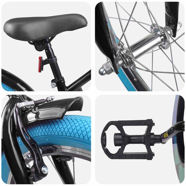 vidaXL Laste Bike 18 Tolli 5-7 aastastele Must