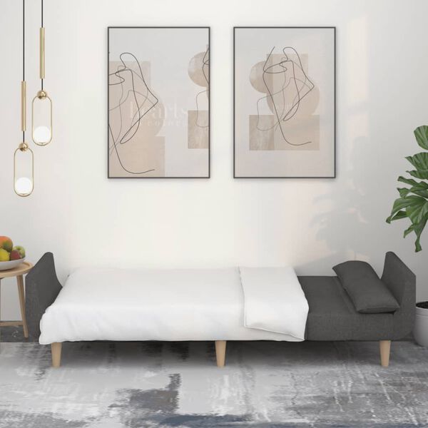 vidaXL 2-kohaline diivanvoodi patjadega, tumehall, kangas