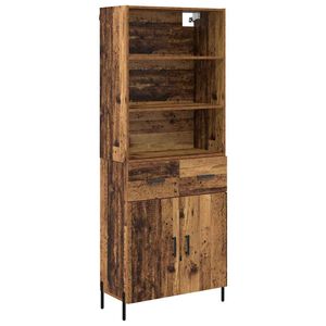 vidaXL K&otilde;rgushein sahtliga Vana puit 69,5 x 32,5 x 180 cm Tehispuit