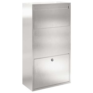 vidaXL Pakiautomaat uksega H&otilde;bedane 44 x 22 x 82 cm Roostevaba teras