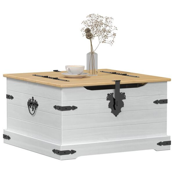 vidaXL storage box riiuliga Valge 78 x 78 x 45 cm Tahke m&auml;nd