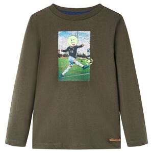Pikkade varrukatega lastes&auml;rk, khaki, 104