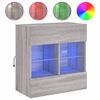 vidaXL teleri seinakapp LED-tuledega, hall Sonoma, 58,5 x 30 x 60,5 cm