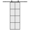 vidaXL liuguks tarvikutega, must, 76 x 205 cm, ESG-klaas