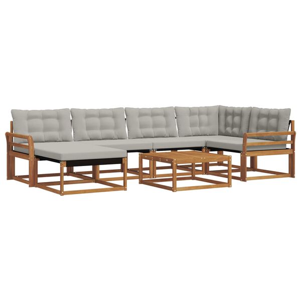 vidaXL V&auml;li diivanikomplekt padjaga 7 pcs Looduslik ja Hele Hall