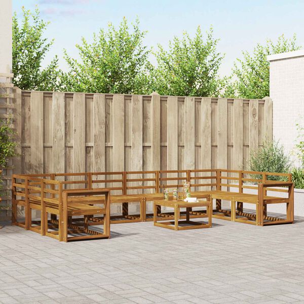 vidaXL V&auml;li diivanikomplekt 11 pcs Neutraalne Tugev akatsiapuu