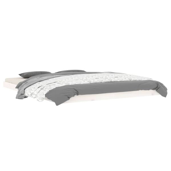 vidaXL voodiraam, valge, 160 x 200 cm, m&auml;nnipuit