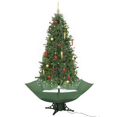 vidaXL lumesajuga jõulukuusk vihmavarjualusega roheline 190 cm